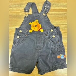 Vintage Disney Winnie the Pooh Overalls RETRO shorts Sz 18M Summer